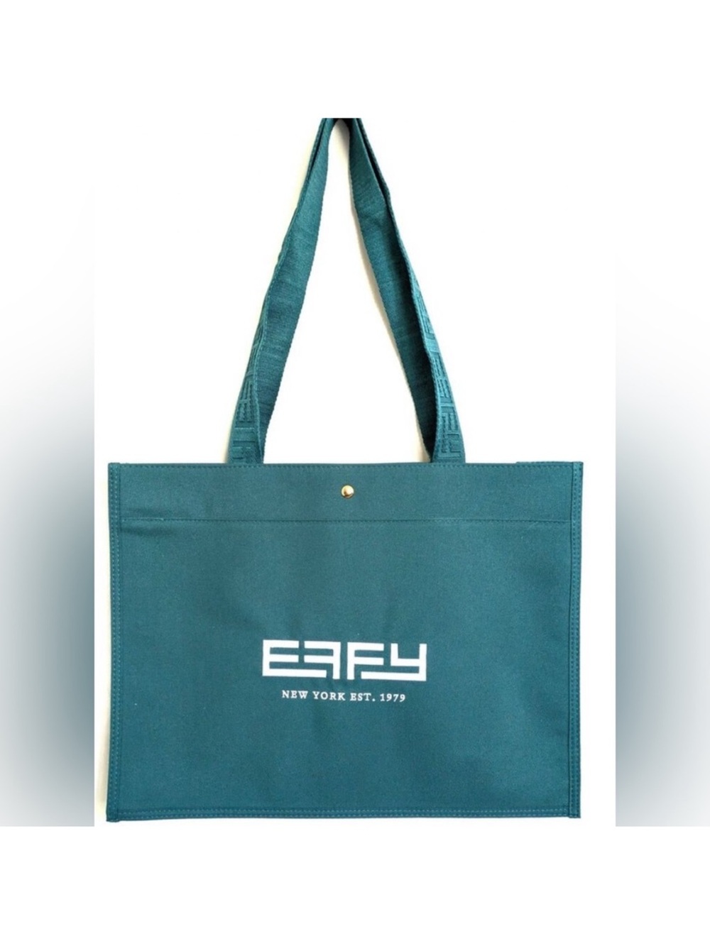 Teal EFFY New York Tote Bag with Interior Zip Pocket